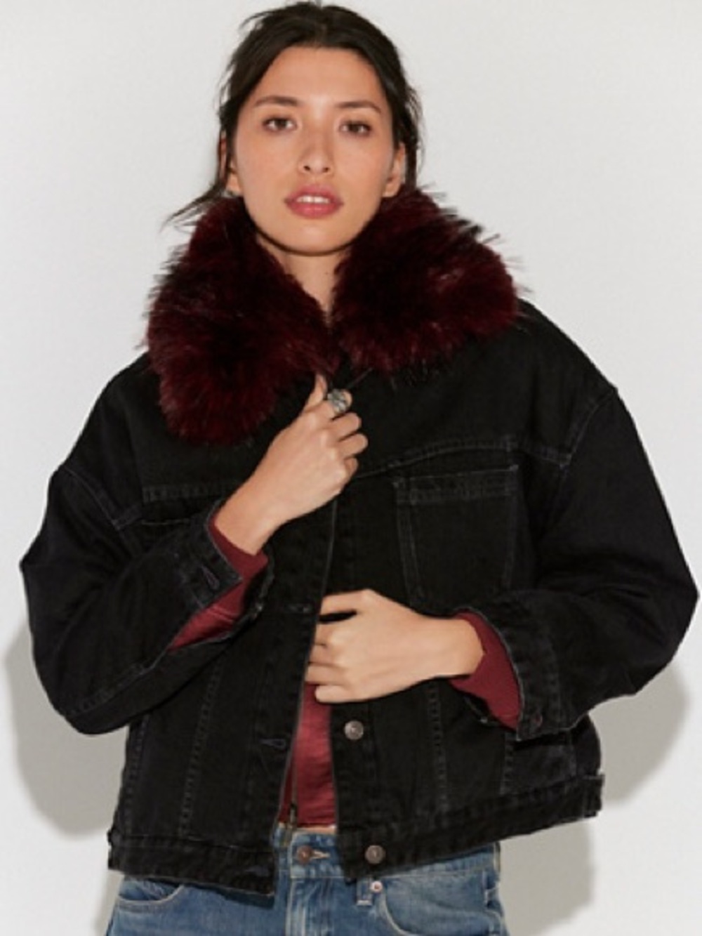 Opal Swing Faux Fur Collar Jacket
